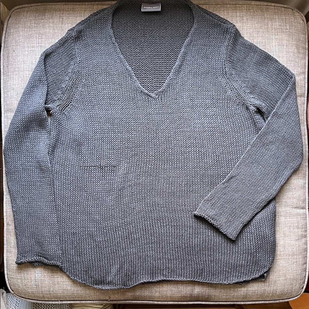 Wooden Ships Gray Pullover Knit Sweater